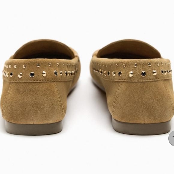 ZARA flat suede loafers/ beige - Picture 4 of 6